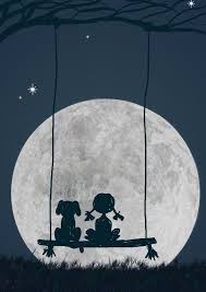 Moon Illustration Friends Illustration Dog Illustration Etsy Moon Artwork Art Girl And Dog