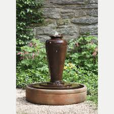 Enjoy the subtle and relaxing sounds of bubbling water as it emanates from the top of the jar and cascades down into the basin. Basin Cast Stone Jar Bisbalos Outdoor Water Fountain Kinsey Garden Decor
