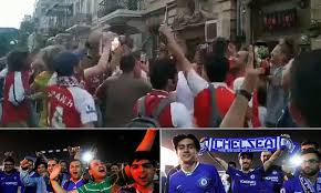 Eden hazard scores twice in europa league final. Chelsea And Arsenal Supporters Mix In Baku Before Europa League Final