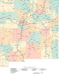 New Mexico Map With Towns New Mexico Digital Vector Map With Counties, Major Cities, Roads, Rivers &  Lakes