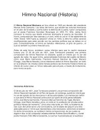 Los diptongos podemos encontrarlos en el verso 13, 14, 16, 17, 18 y 20: Himno Nacional Mexicano Historia