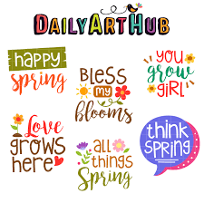 Free for commercial use no attribution required high quality images. Welcome Spring Quotes Clip Art Set Daily Art Hub Free Clip Art Everyday
