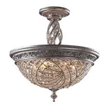 Purchase flush mount crystal light fixture in bulk amounts to use when building public roads and keeping them separate from nearby sidewalks. Titan Lighting Renaissance 6 Light Sunset Silver Ceiling Semi Flush Mount Light In 2020 Semi Flush Ceiling Lights Elk Lighting Ceiling Lights