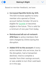 Most commonly, your debit card may have been detected as fraudulent activity. Chime Announces Plans To Make It Right For Customers Impacted By The Outage Chimebank