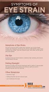 Our guide will help you minimise symptoms of looking far away relaxes the focusing muscle inside the eye, which in turn reduces eye fatigue. Eye Strain Symptoms Causes Treatment Bulksupplements Com