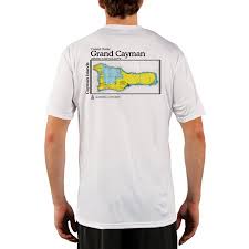 Grand Cayman Nautical Chart Mens Upf 50 Uv Sun Protection Short Sleeve T Shirt