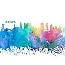 Augsburg Germany Skyline Entdecke Einzigartige Designs Und Motive Von Unabhangigen Kunstlern Kunstdruck Aufkleber Malerei