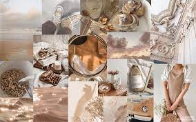 Aesthetic Milky Beige Computer Collage Aesthetic Desktop Wallpaper Desktop Wallpaper Art Macbook Wallpaper
