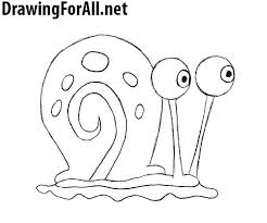 How To Draw Gary The Snail From Spongebob Spongebob Drawings Spongebob Painting Drawing Tutorial