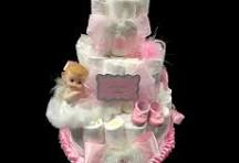 Sent from Heaven Angel Theme Diaper Cake for Baby Shower