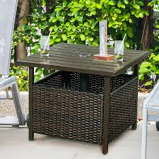 Make an offer on a great item today! Brown Rattan Wicker Steel Side Table Outdoor Furniture Deck Garden Patio Pool Patio Garden Tables Home Garden Worldenergy Ae