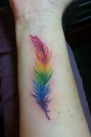 Rainbow Feather Tattoo Rainbow Tattoos Feather Tattoos Pride Tattoo