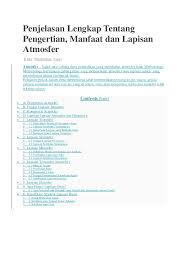 Lapisan pertama adalah troposfer yang merupakan lapisan terbawah dari atmosfer dan paling dekat dengan permukaan bumi. Doc Lapisan Bumi Siti Talang Academia Edu