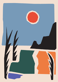 Retro Travel Poster Printed Wall Art Scandinavian Landscape Abstract Prints Nature Scandi Nordic Mountains Art P Mountain Art Print Abstract Poster Prints