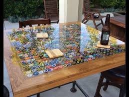 Bottle Cap Table Using 625 Beer Bottle Tops Youtube In 2020 Bottle Cap Table Beer Cap Table Bottle Cap Projects