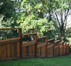 A painted logo or gaps at the bottom can be filled in with rock, landscaping or yard contouring. The American Fence Company