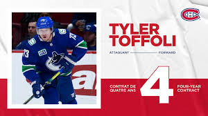 Tyler toffoli profile), team pages (e.g. Breaking Monteal Canadiens Sign Tyler Toffoli Overtime Heroics