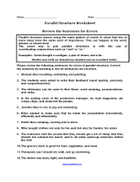 Transcribed image text from this question. Englishlinx Com Parallel Structure Worksheets