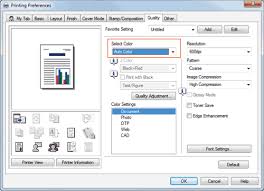 Specifying The Color And Image Quality