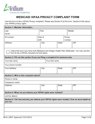 Ocr investigates complaints against covered entities and their business associates. Hipaa Privacy Complaint Form Trillium Community Health Plans In