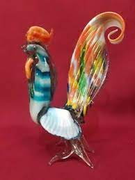The glass is handmade by adding multiple colors to crystal glass hot. Cristal De Murano Gallo Gallo Pollo Italia Gran Remolino De Arte Soplado A Mano Envio Gratis Ebay