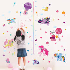Us 1 98 20 Off Diy Cartoon Horse Height Measure Growth Chart Wall Sticker For Kids Room Butterfly Flora Nursery Girl Bedroom Decor Art In Wall