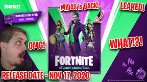 Последние твиты от fortnite (@fortnitegame). Joker Coming To Fortnite Midas Is Not Dead The Last Laugh Bundle Release Date And Price Youtube