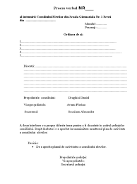 Vrei un model scris de proces verbal. Procese Verbale Consiliul Elevilor