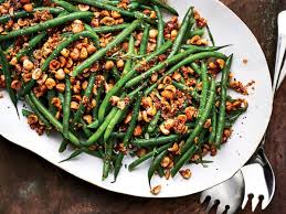 Garlicky Haricots Verts With Hazelnuts Recipe Recipe Thanksgiving Vegetables Side Dishes Thanksgiving Vegetable Sides Green Beans