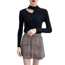 Kaos turtleneck lengan panjang dengan leher tinggi membuat anda tetap hangat di cuaca dingin. Sweater Rajut Leher Tinggi Lengan Panjang Gaya Korea Variasi Mote Jfashion Jefina Terbaru Juli 2021 Harga Murah Kualitas Terjamin Blibli