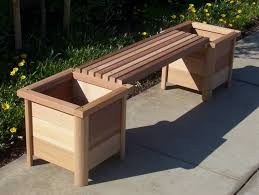 Have The Planter Go Straight Into The Ground Spring Garden Cedar Diy Bench Outdoor Garden Bench Diy Garden Bench
