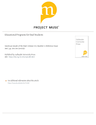 Educational Programs for Deaf Students