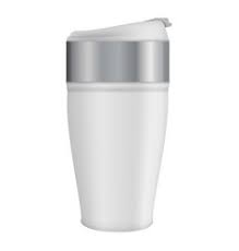 Download White Thermos Mug Mockup Realistic Style Vector Image