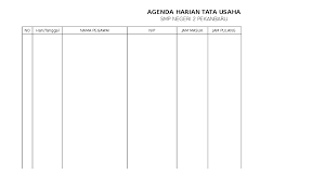 Bagi anda yang sedang mencari kemudahan dalam membuat agenda, inilah 20+ template agenda sederhana dalam format pdf word doc. Xls Agenda Harian Tata Usaha Elv1 Dev1ta Academia Edu