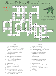 A Fun And Free Baby Shower Crossword Puzzle