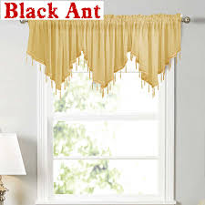 If your bay windows are located in the kitchen, the surrounding furniture and appliances form part of your kitchen window treatment. Valance Window Screen Drapery Kitchen Curtain Small Curtain Bay Window Tassel Soft Solid Selicate Cofee Curtain Door Dl Jd020 40 Curtains Aliexpress