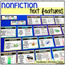 nonfiction text features anchor chart posters worksheets