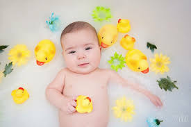 You can use a washtub or large container to get a similar effect. Boy Milk Bath With Rubber Duckies Baby Milk Bath Milk Bath Photography Milk Bath Photos