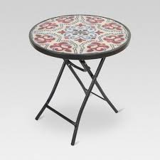 Add A Touch Of Simple And Functional Style To Your Small Patio Or Balcony Space With This Glass Folding Patio Acc Patio Accent Table Patio Accents Accent Table