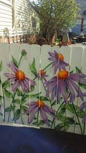 How to paint flowers on a fence. 26 Flowers Painted On Fences Ideas Fence Paint Fence Art Garden Mural