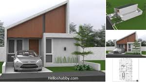Atap miring bisa menggunakan konstruksi rangka kayu yang dikombinasikan menggunakan. Desain Rumah Minimalis Modern Ukuran 6 X 12 M Dengan Atap Miring Dan 2 Kamar Tidur Yang Cozy Helloshabby Com Interior And Exterior Solutions