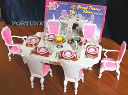 Barbie doll can grab a yummy snack from the fabulous fridge with its door that opens and closes. Fancy Life Dollhouse Furniture Size Grand Dining Room Playset For Dolls Ebay In 2021 Playset Barbie Barbie Doll Accessories