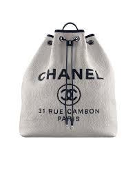 Backpack Raffia Calfskin Silver Tone Metal White Dark Navy Blue Chanel Chanel Handbags Fashion Women Handbags