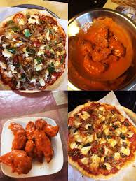 Gourmet Homemade Pizza And Wings With Homemade Super Spicy Sauce