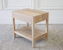 Solid wood curved handles finish the piece off beautifully. Custom Made White Oak Nightstand With Single Drawer Bloomhomeinc