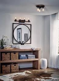 When it comes to light fixtures, ceiling fans and pendant lighting, lowe's has an abundance of options that are both stylish and functional. Kichler Barrington 4 Light Black Rustic Vanity Light Bar Lowes Com Rustic Vanity Lights Wood Bathroom Vanity Rustic Vanity