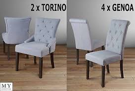 Set Of 6 High Quality Upholstered Dining Chairs Grey Color Fabric Dark Legs 5060311146342 Ebay Grey Upholstered Dining Chairs Upholstered Dining Chairs Dining Chairs
