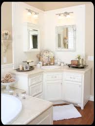 So stick with me if you are interested in building your own bathroom vanity. I Love This Corner Sink With Room On The Cabinets On Each Side Corner Sink Bathroom Corner Bathroom Vanity White Corner Bathroom Cabinet