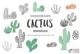 Wild republic 23640 happy penguin plush toy, animated stuffed animal that claps & sings, baby toys & kids gifts for all ages, 10 inches, gray/black. Cactus Clip Art Hand Drawn Southwest Desert Doodle Set Etsy Cactus Doodle How To Draw Hands Clip Art