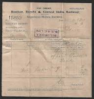 AOP) India BB&CI RAILWAY 1898 parcel receipt | eBay